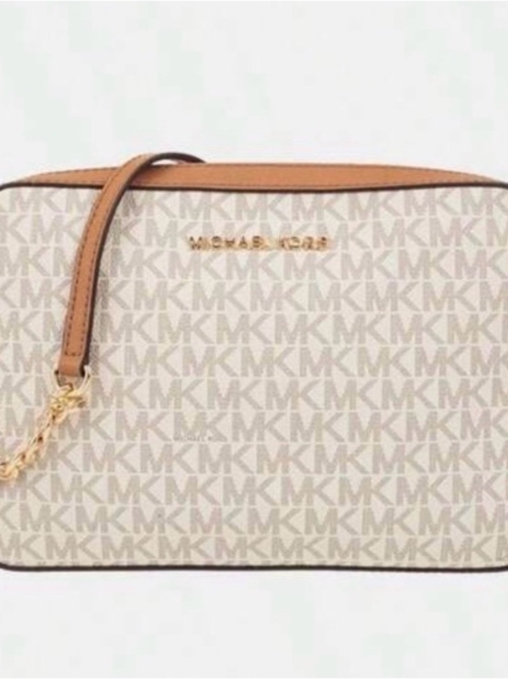 Michael Kors Signature MK Crossbody in Vanilla and Tan